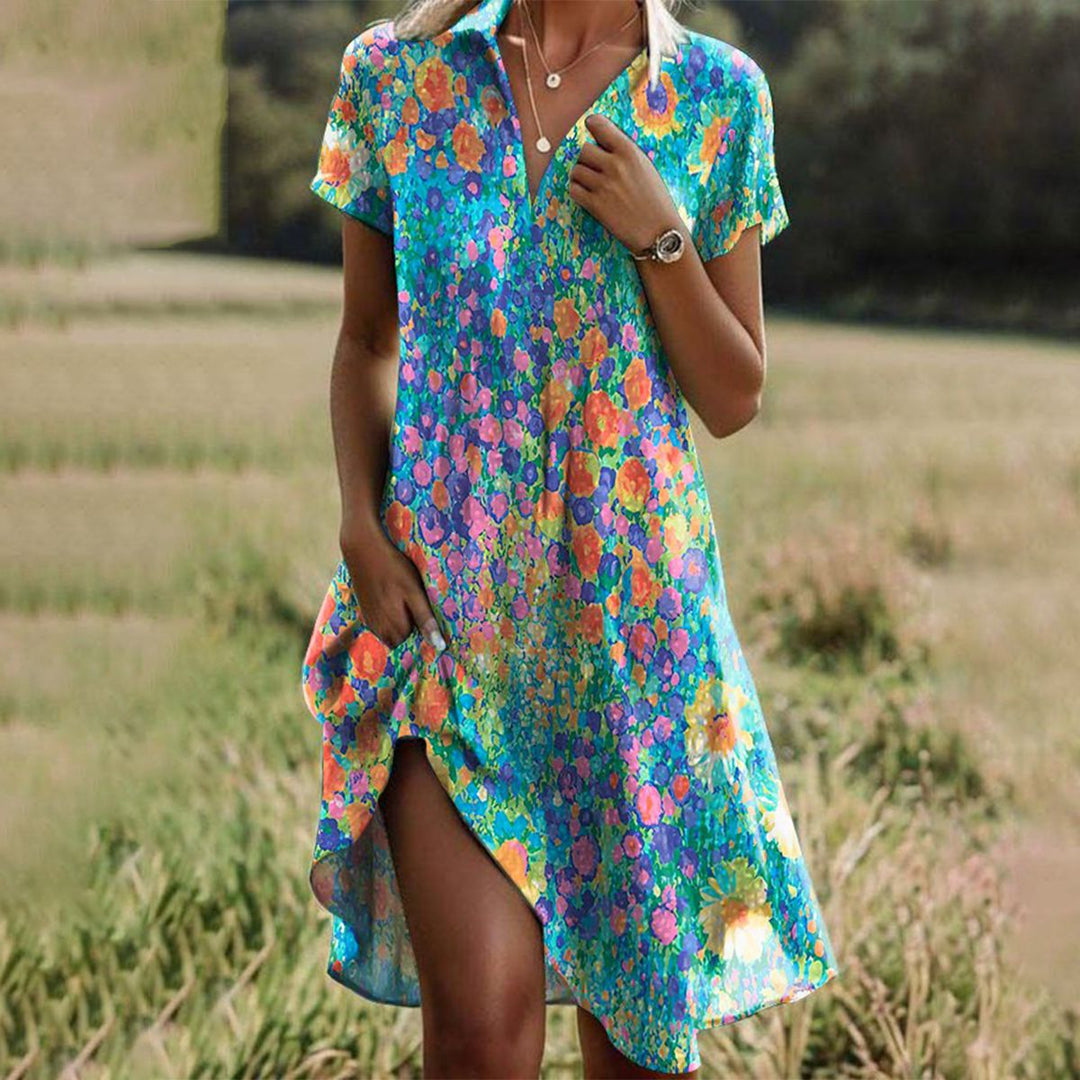Adelaide™ | Farverig Blomstret Kjole