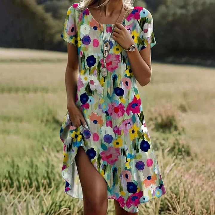 Adelaide™ | Farverig Blomstret Kjole