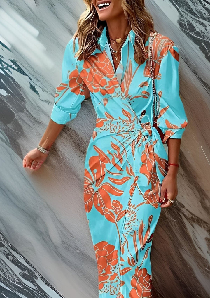 Amalia™ | Omslagskjole Med Print