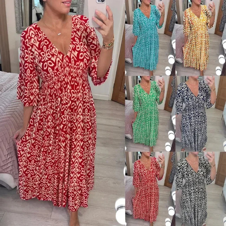 Karen™ | Smuk Mønstret Kjole