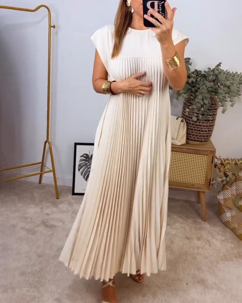 Amalia™ | Trendy Ærmeløs Plisseret Kjole