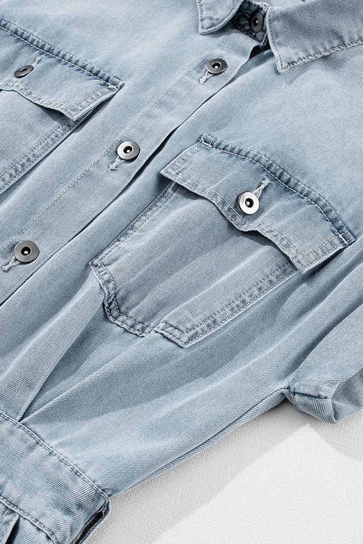 Emma™ | Elegant Denimkjole med Korte Flagermusærmer