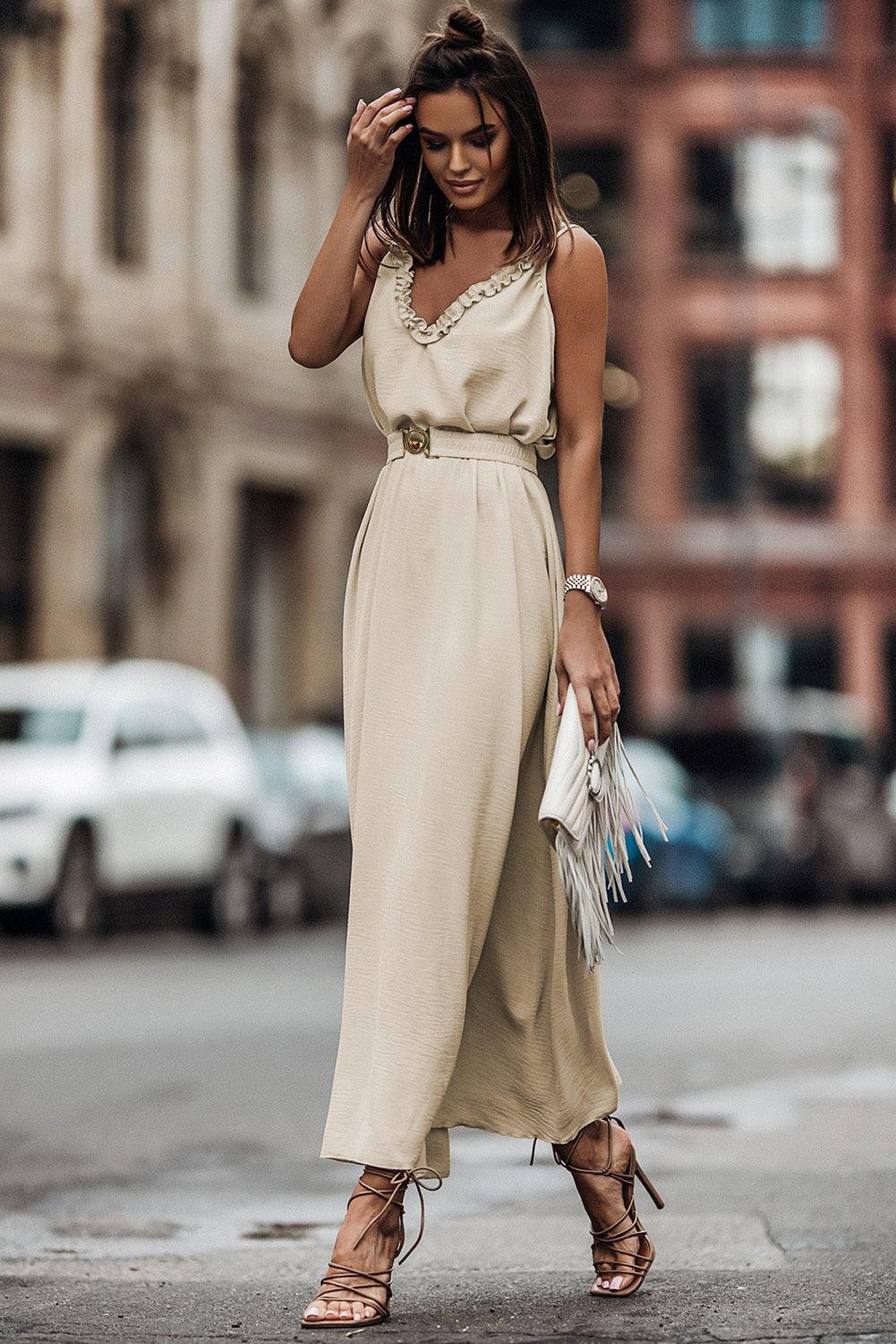 Anna™ | Elegant Maxi-Kjole med Bælte